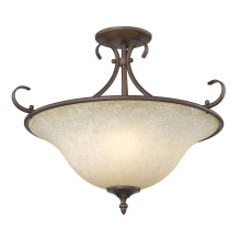 Golden Canada 8606-SF RBZ-TEA - Wry Lighting Homestead 3-light Semi-Flush Mount in Rubbed Bronze